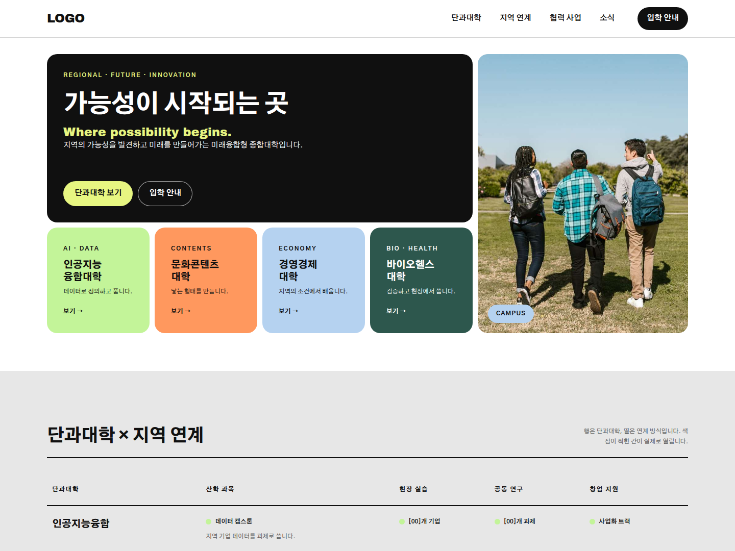 해담대학교 템플릿 미리보기